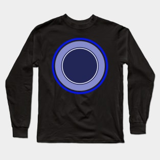 retro abstract blue and white target design Long Sleeve T-Shirt